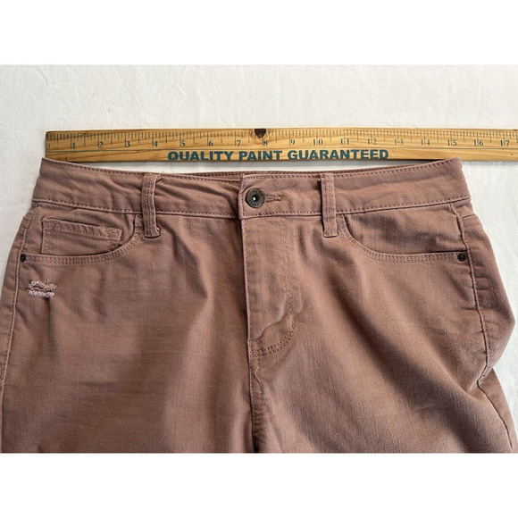 True Craft Jeans Mid Rise Skinny Women's Size 11 Rose Color Distressed - Picture 8 of 12